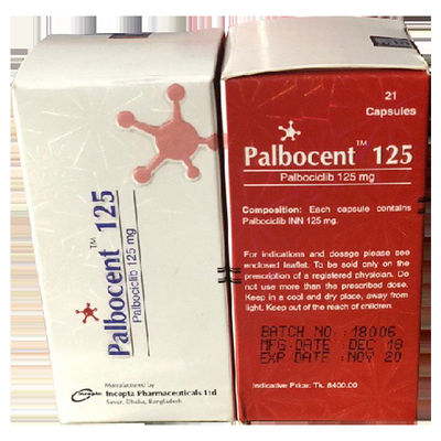 ซื้อ Incepta、Beacon、DIL、Tlph、Everest、Pfizer Palbociclib PD-0332991 พัลโบเซนต์ 125mg*21 แผ่น มะเร็งเต้านมสําหรับมะเร็งระยะที่ 1 2 3 online manufacture