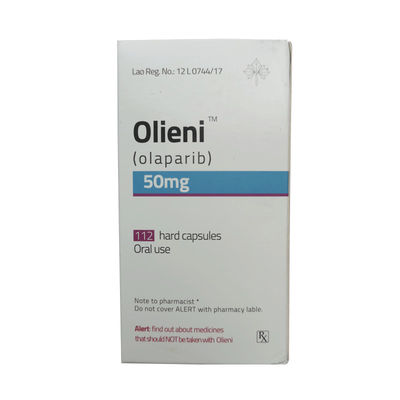 ยาโอลาพาริบ (Olaparib) AZD-2281 Olieni 150 มก.*60 เม็ด สำหรับรักษาโรคมะเร็งเต้านม, มะเร็งตับอ่อน, มะเร็งรังไข่, มะเร็งท่อนำไข่, มะเร็งเยื่อบุช่องท้อง ในระยะที่ 1, 2 และ 3