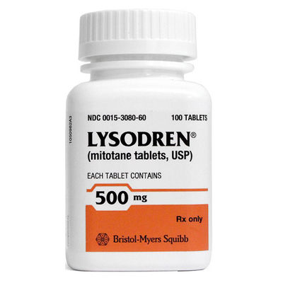 Tlph, BMS  Mitotane Lysodren   500mg*100 เม็ด มะเร็งต่อมหมวกไตระยะ 1 2 3